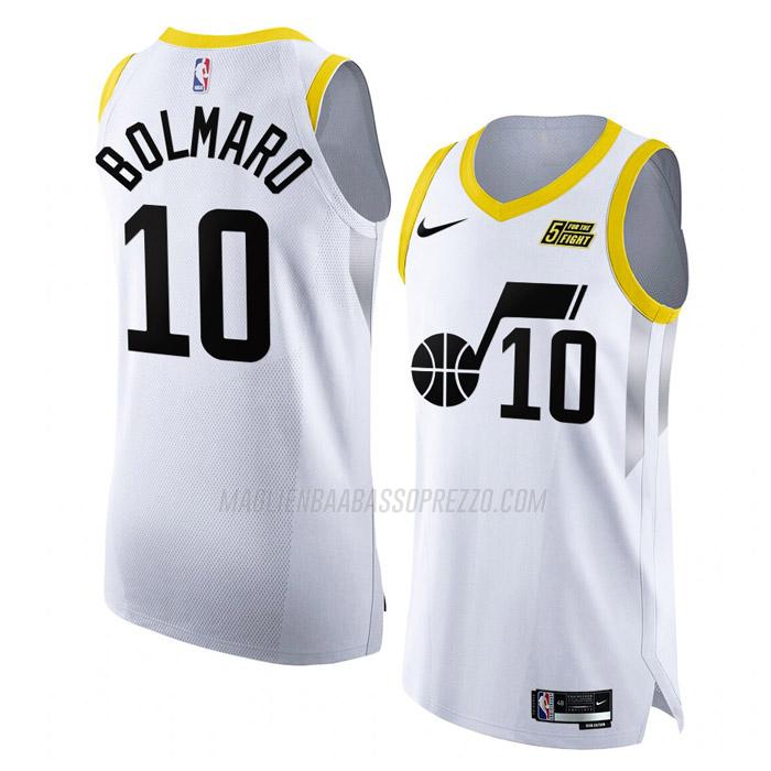 maglia leandro bolmaro utah jazz di 10 uomo association edition 2023 bianco