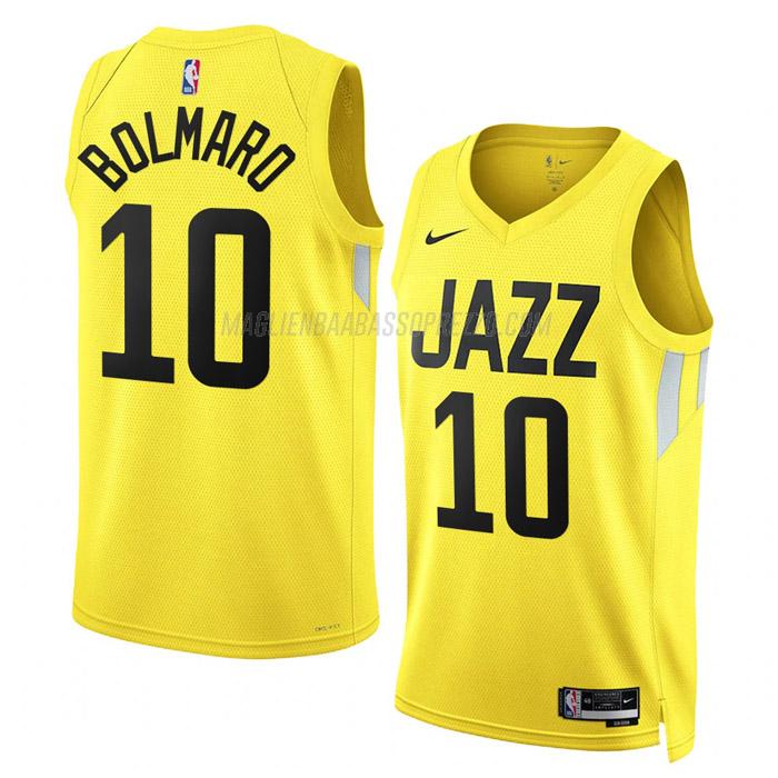 maglia leandro bolmaro utah jazz di 10 uomo icon edition 2023 giallo