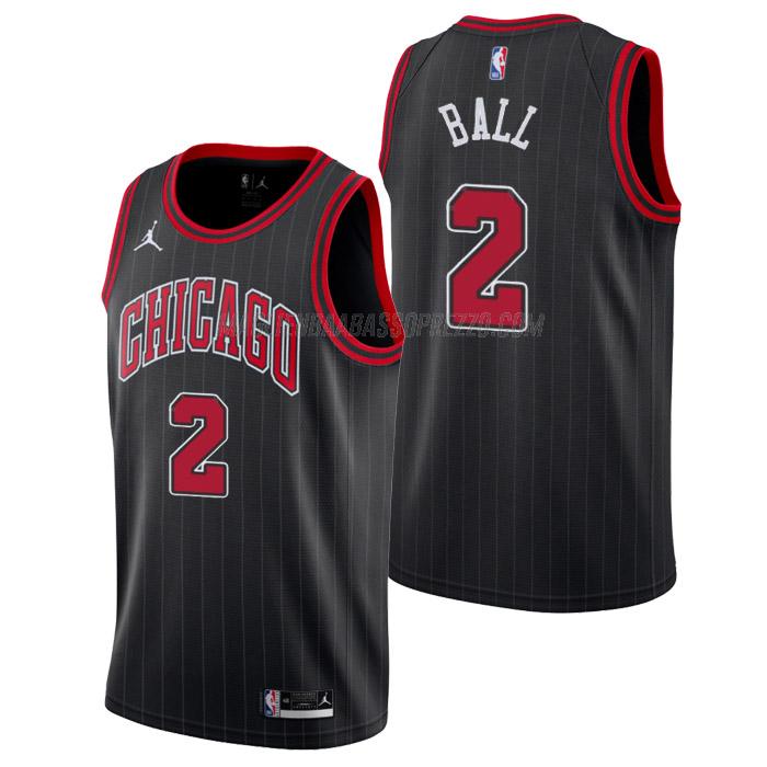 maglia lonzo ball chicago bulls di 2 uomo statement edition 2023 nero