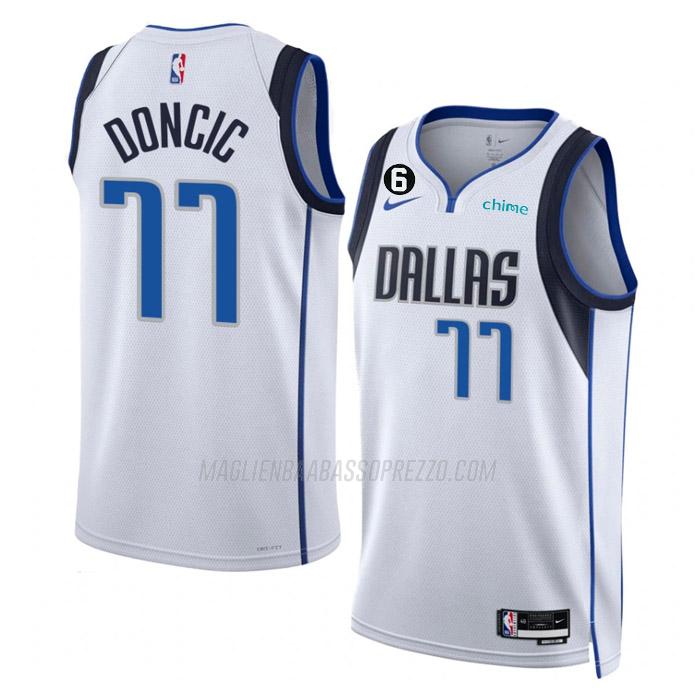 maglia luka doncic dallas mavericks di 77 uomo association edition 2023 bianco