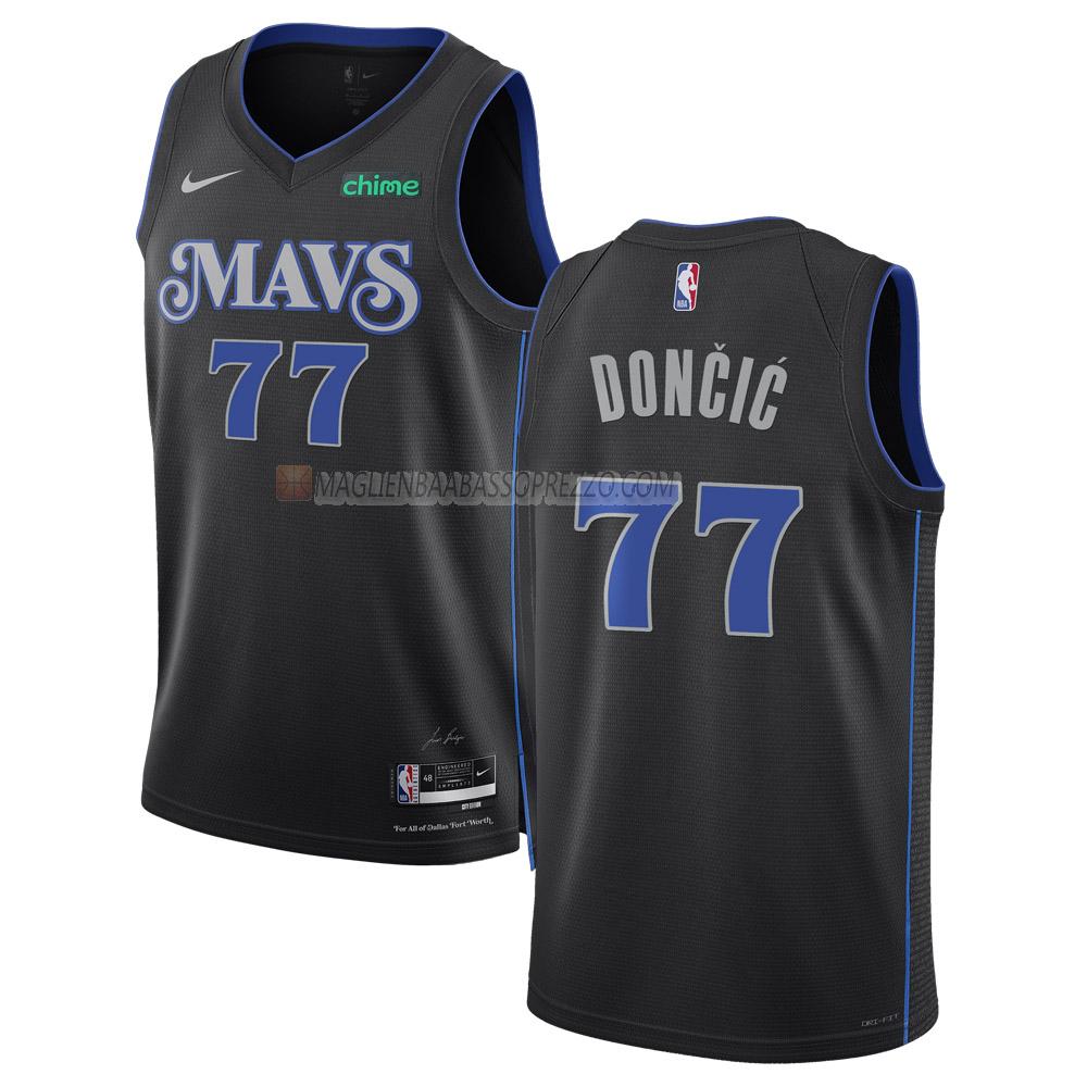 maglia luka doncic dallas mavericks di 77 uomo city edition 2023-24 nero