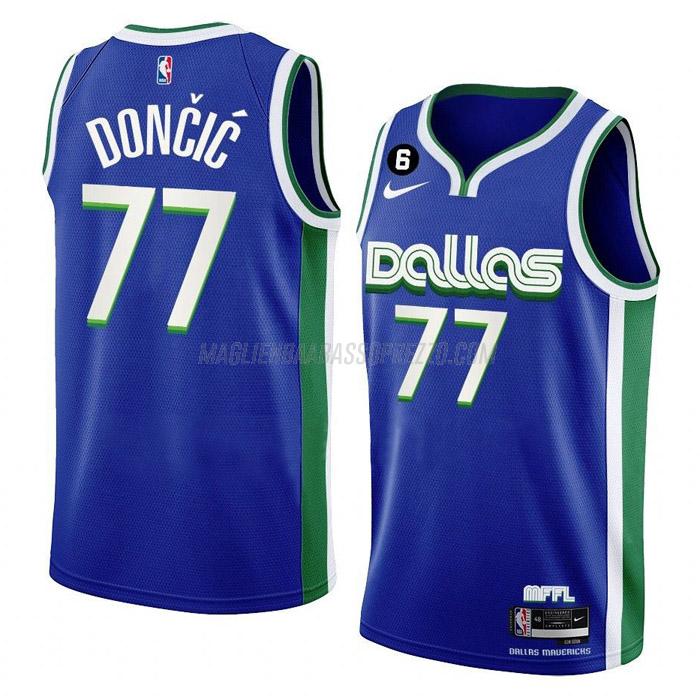 maglia luka doncic dallas mavericks di 77 uomo city edition 2023 blu