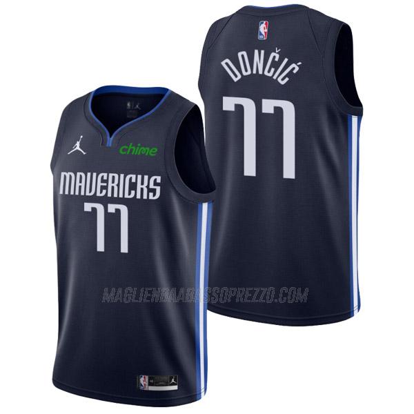 maglia luka doncic dallas mavericks di 77 uomo statement edition 2022 blu navy