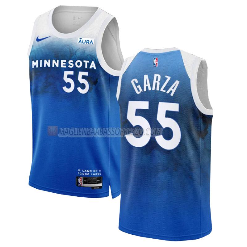 maglia luka garza minnesota timberwolves di 55 uomo city edition 2023-24 blu