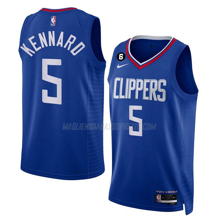 maglia luke kennard los angeles clippers di 5 uomo icon edition 2023 blu