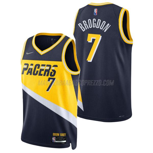 maglia malcolm brogdon indiana pacers di 7 uomo city edition 2022 blu navy