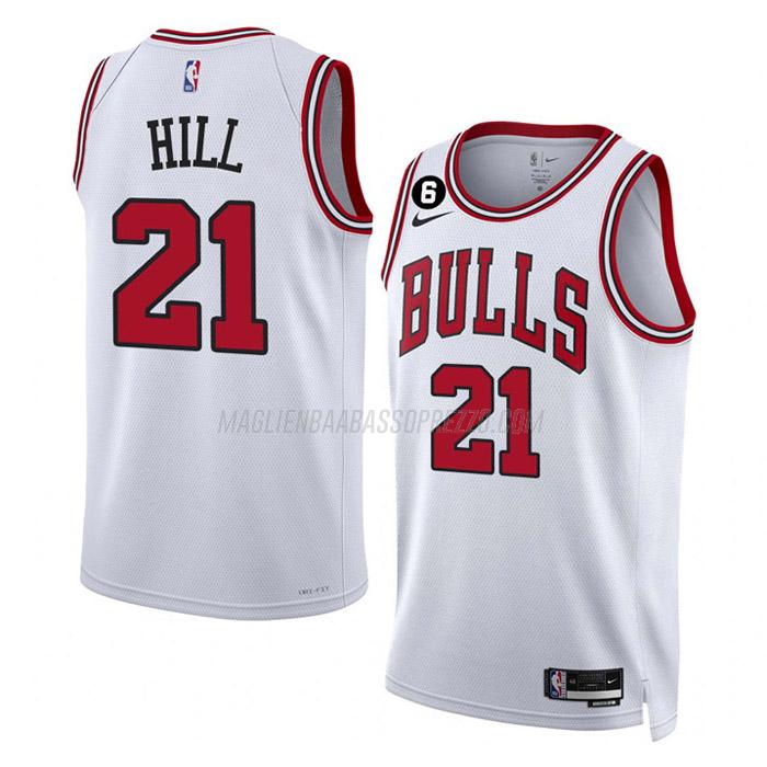 maglia malcolm hill chicago bulls di 21 uomo association edition 2023 bianco