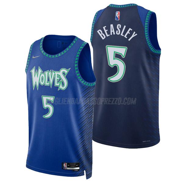 maglia malik beasley minnesota timberwolves di 5 uomo city edition 2022 blu