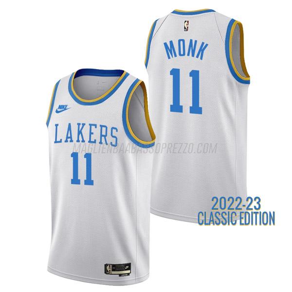 maglia malik monk los angeles lakers di 11 uomo classic edition 2023 bianco