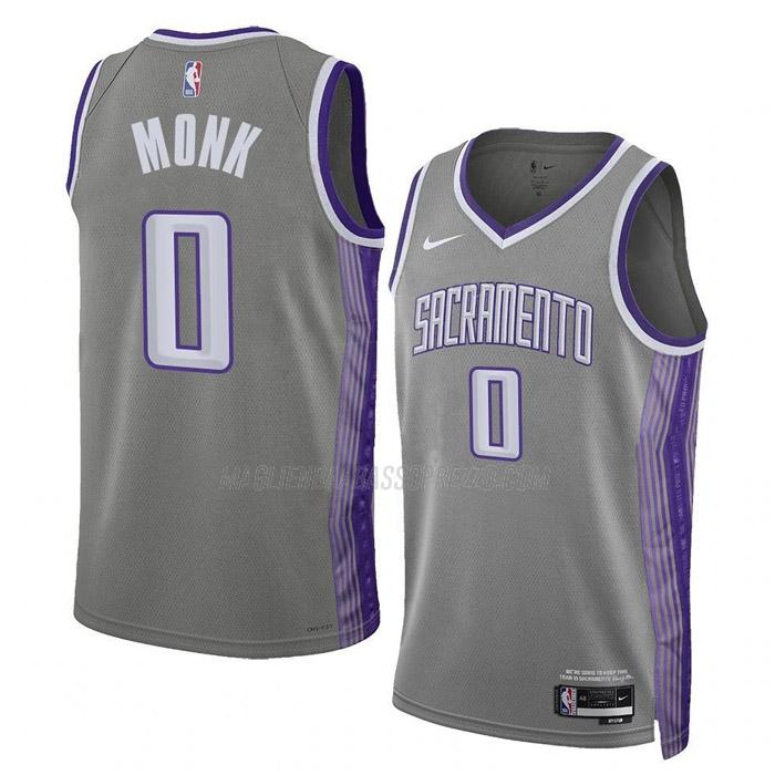 maglia malik monk sacramento kings di 0 uomo city edition 2023 grigio