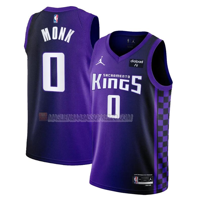 maglia malik monk sacramento kings di 0 uomo statement edition 2023-24 viola