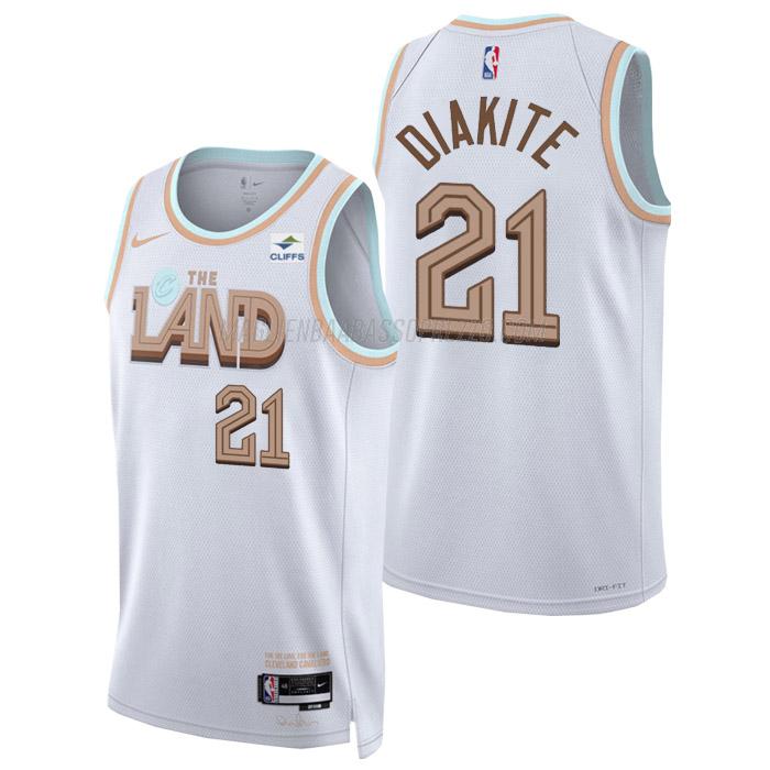 maglia mamadi diakite cleveland cavaliers di 21 uomo city edition 2023 bianco