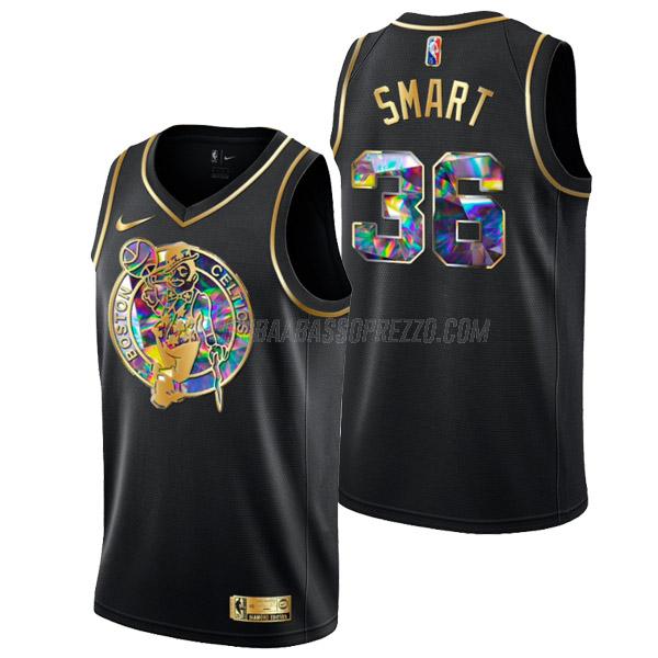 maglia marcus smart boston celtics di 36 uomo golden diamond edition 2022 nero