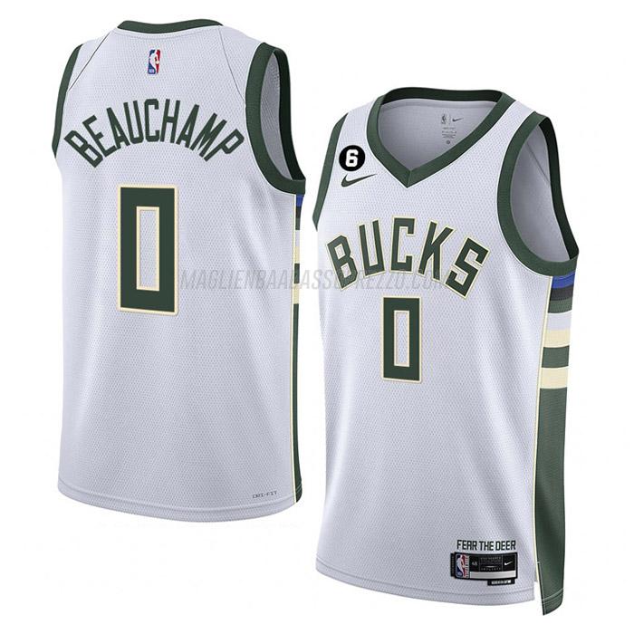 maglia marjon beauchamp milwaukee bucks di 0 uomo association edition 2023 bianco