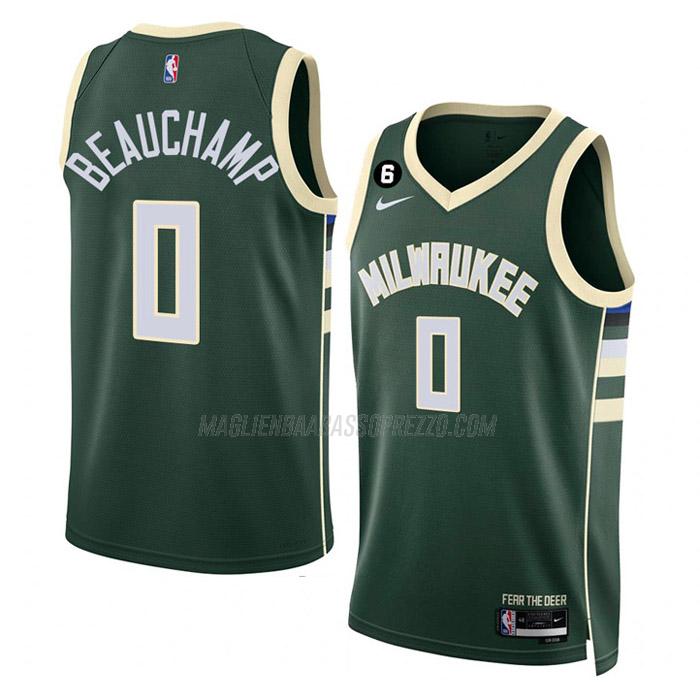 maglia marjon beauchamp milwaukee bucks di 0 uomo icon edition 2023 verde