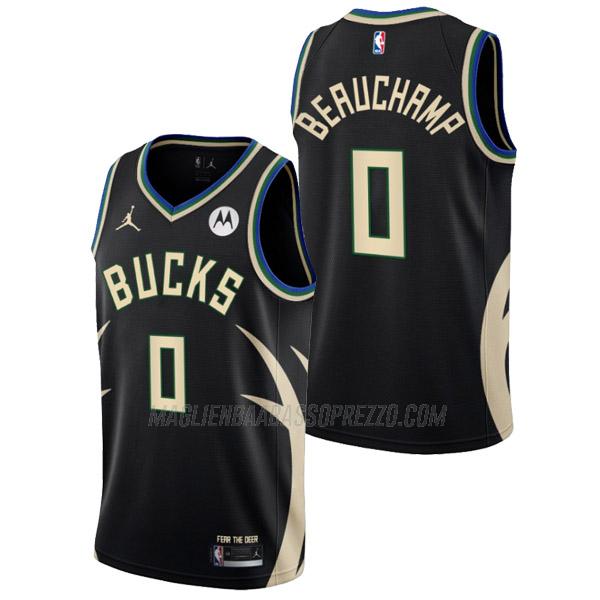 maglia marjon beauchamp milwaukee bucks di 0 uomo statement edition 2023 nero