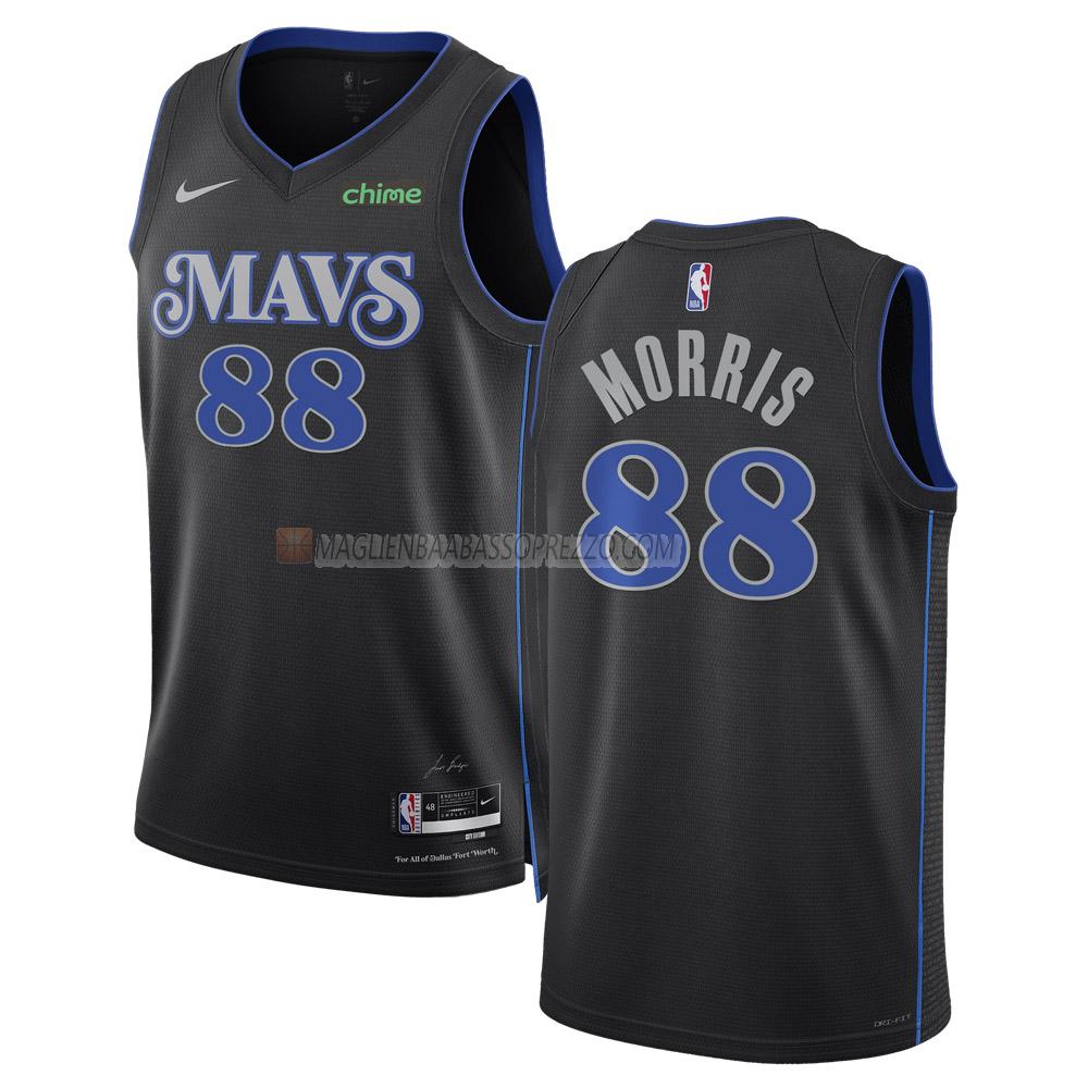 maglia markieff morris dallas mavericks di 88 uomo city edition 2023-24 nero