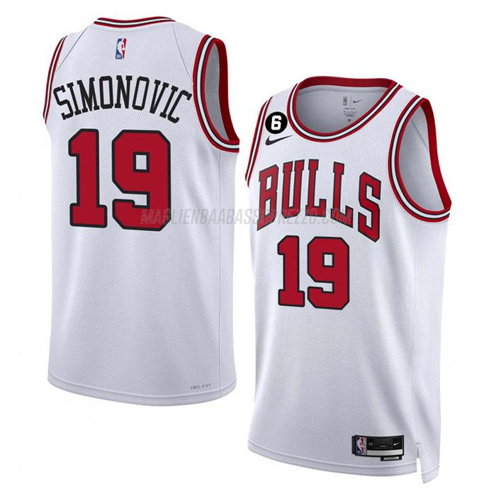 maglia marko simonovic chicago bulls di 19 uomo association edition 2023 bianco