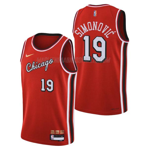 maglia marko simonovic chicago bulls di 19 uomo city edition 2022 rosso