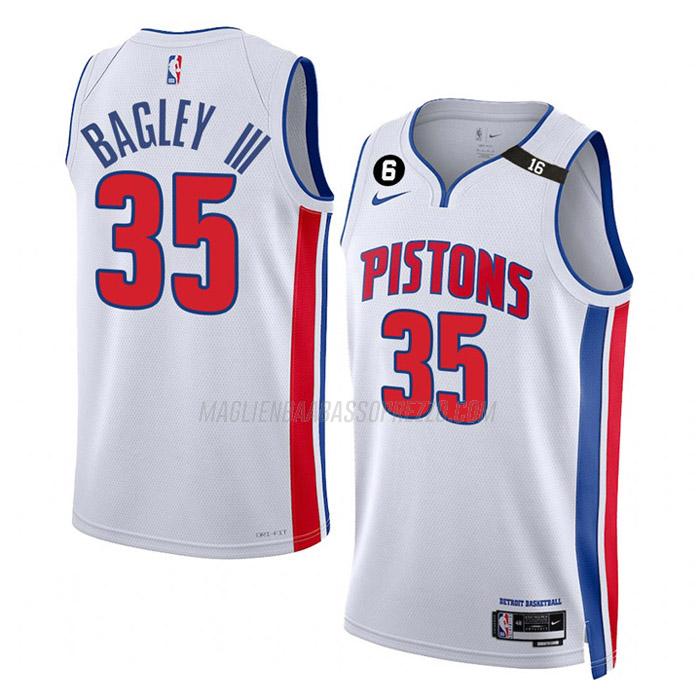 maglia marvin bagley iii detroit pistons di 35 uomo association edition 2023 bianco