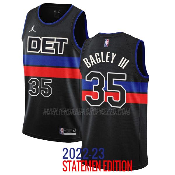 maglia marvin bagley iii detroit pistons di 35 uomo statement edition 2023 nero