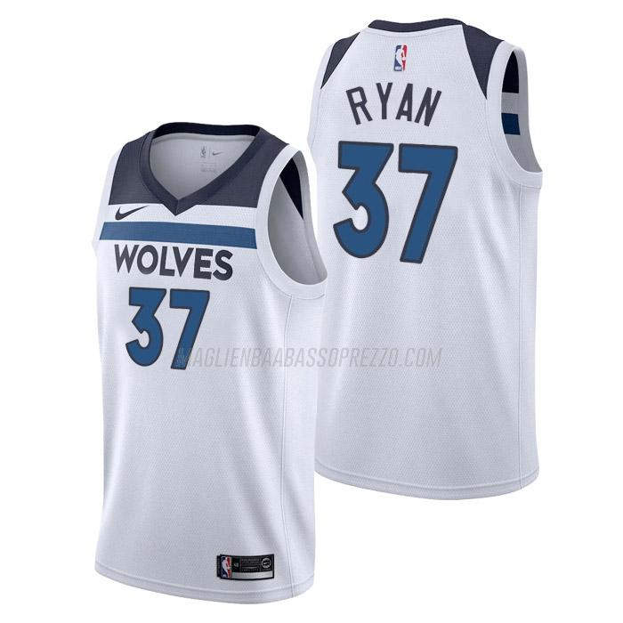 maglia matt ryan minnesota timberwolves di 37 uomo association edition 2023 bianco