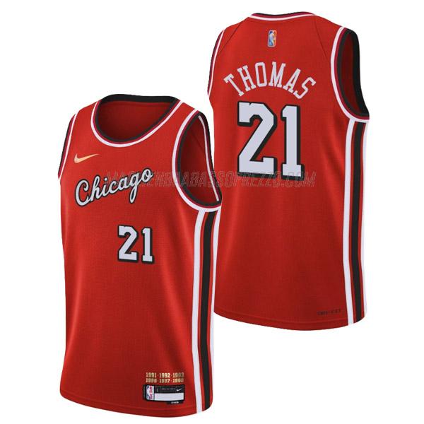 maglia matt thomas chicago bulls di 21 uomo city edition 2022 rosso