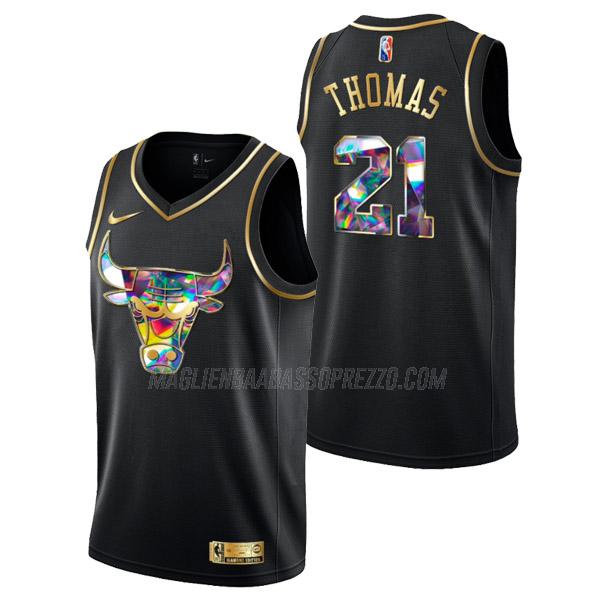 maglia matt thomas chicago bulls di 21 uomo golden diamond edition 2022 nero