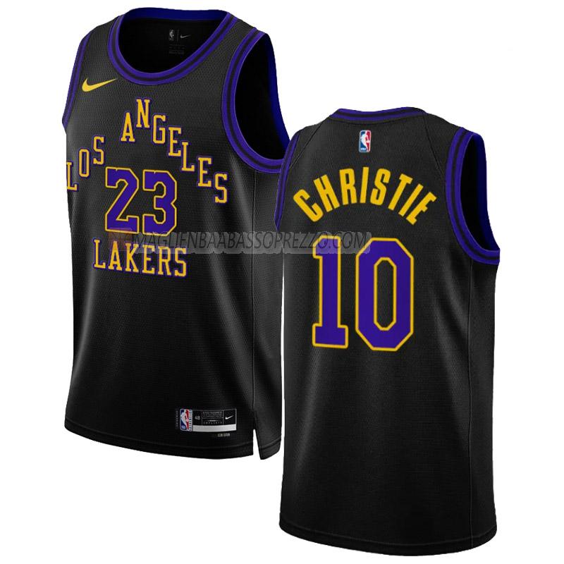 maglia max christie los angeles lakers di 10 uomo city edition 2023-24 nero