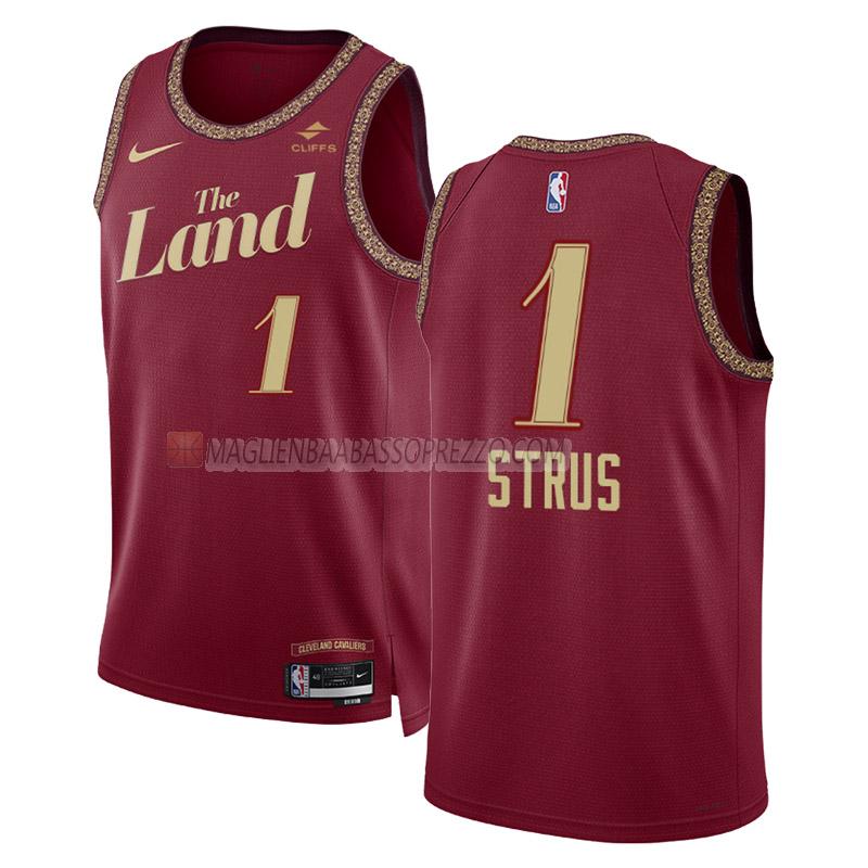 maglia max strus cleveland cavaliers di 1 uomo city edition 2023-24 nero