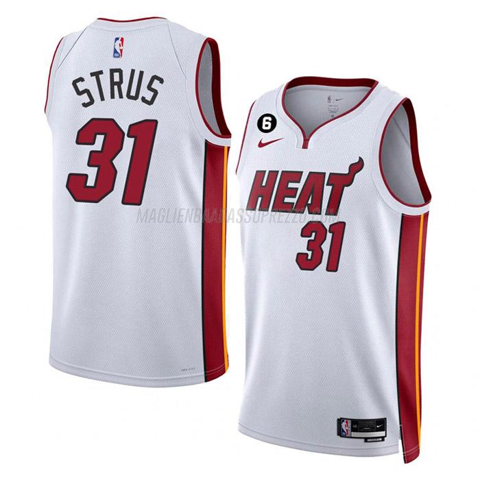 maglia max strus miami heat di 31 uomo association edition 2023 bianco