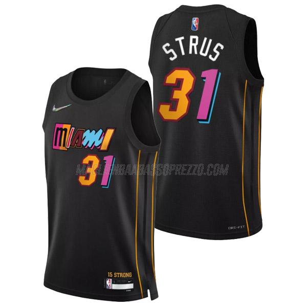 maglia max strus miami heat di 31 uomo city edition 2022 nero