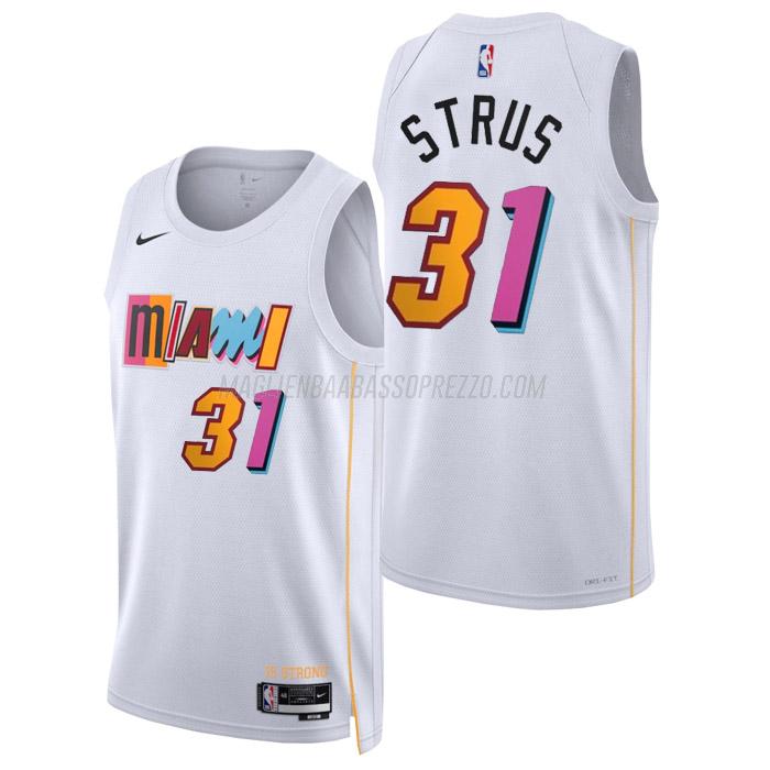 maglia max strus miami heat di 31 uomo city edition 2023 bianco