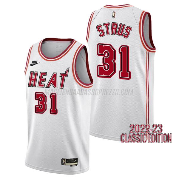 maglia max strus miami heat di 31 uomo classic edition 2023 bianco