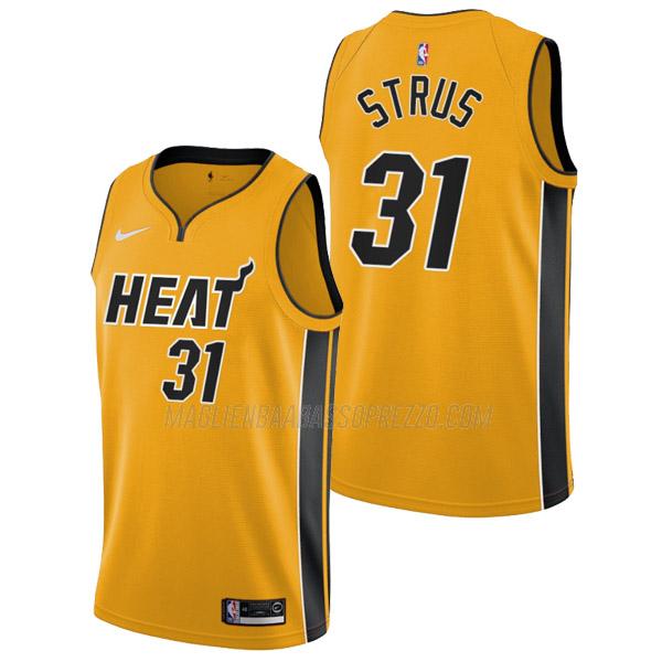 maglia max strus miami heat di 31 uomo earned edition 2022 giallo