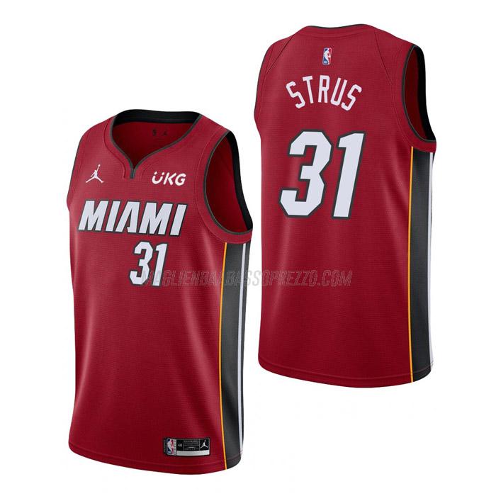 maglia max strus miami heat di 31 uomo statement edition 2023 rosso