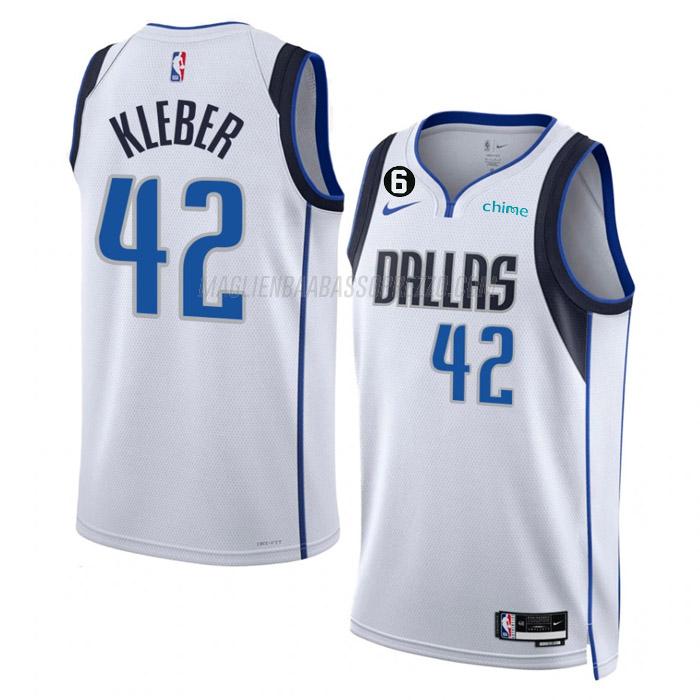 maglia maxi kleber dallas mavericks di 42 uomo association edition 2023 bianco