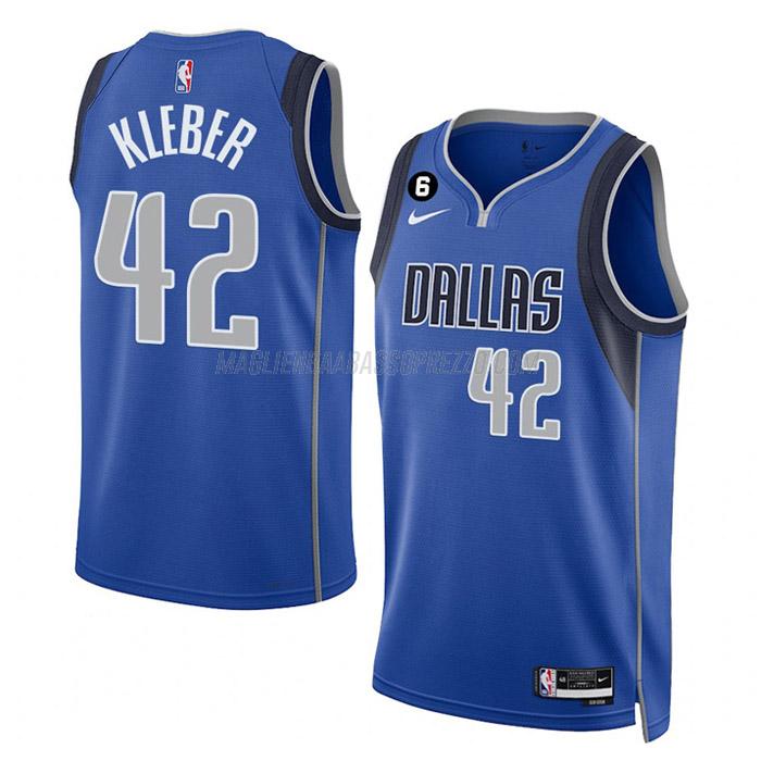 maglia maxi kleber dallas mavericks di 42 uomo icon edition 2023 blu