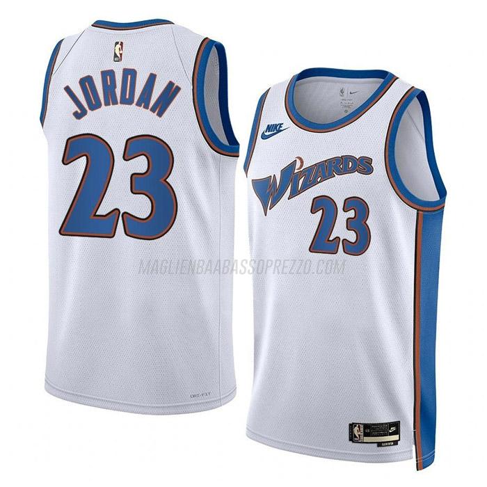 maglia michael jordan washington wizards di 23 uomo classic edition 2023 bianco