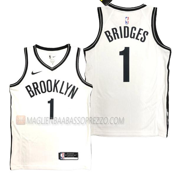 maglia mikal bridges brooklyn nets di 1 uomo association edition 2023 bianco