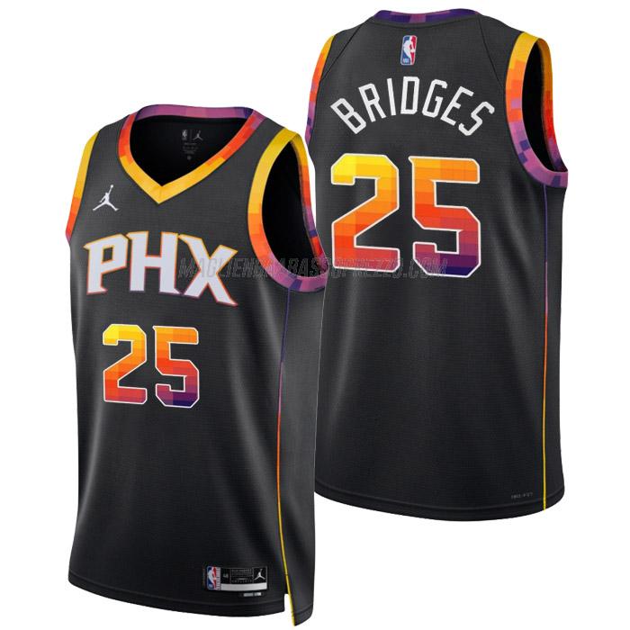 maglia mikal bridges phoenix suns di 25 uomo statement edition 2023 nero