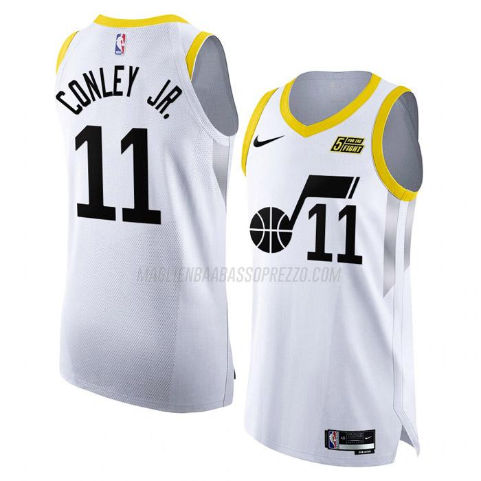 maglia mike conley jr utah jazz di 11 uomo association edition 2023 bianco