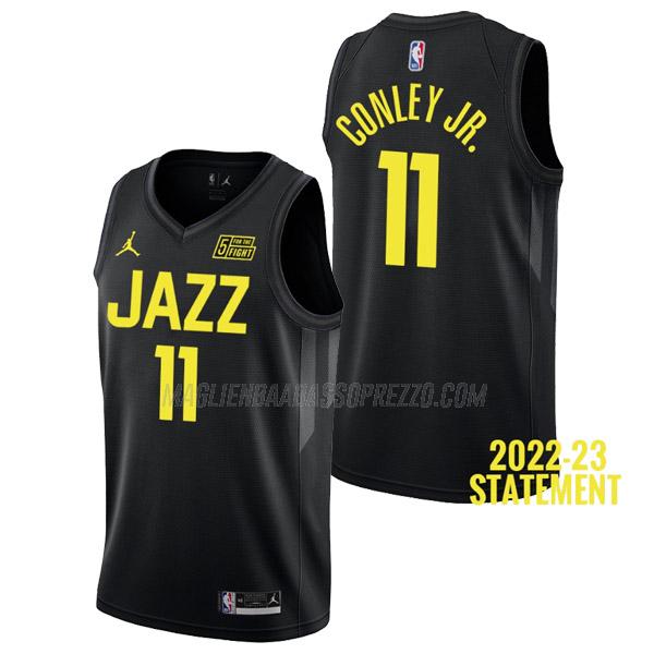 maglia mike conley jr utah jazz di 11 uomo statement edition 2023 nero