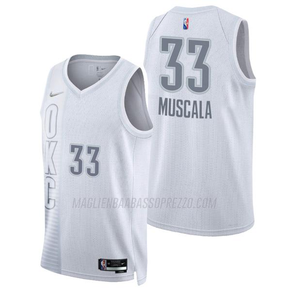 maglia mike muscala oklahoma city thunder di 33 uomo city edition 2022 bianco