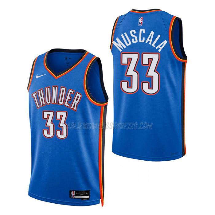 maglia mike muscala oklahoma city thunder di 33 uomo icon edition 2023 blu