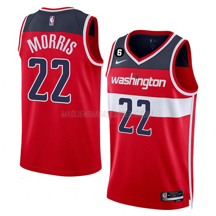 maglia monte morris washington wizards di 22 uomo icon edition 2023 rosso