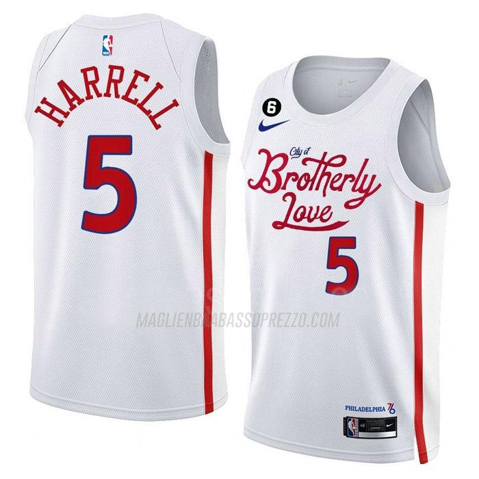 maglia montrezl harrell philadelphia 76ers di 5 uomo city edition 2023 bianco