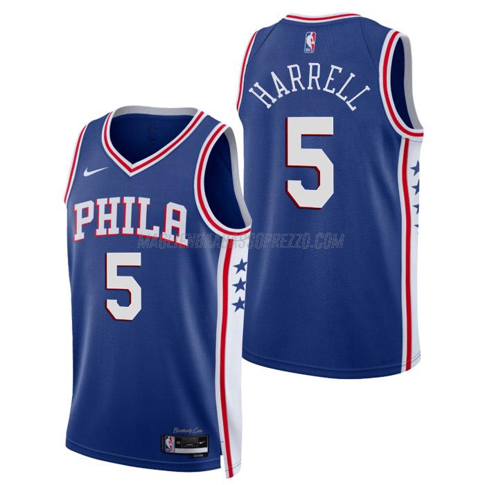 maglia montrezl harrell philadelphia 76ers di 5 uomo icon edition 2023 blu