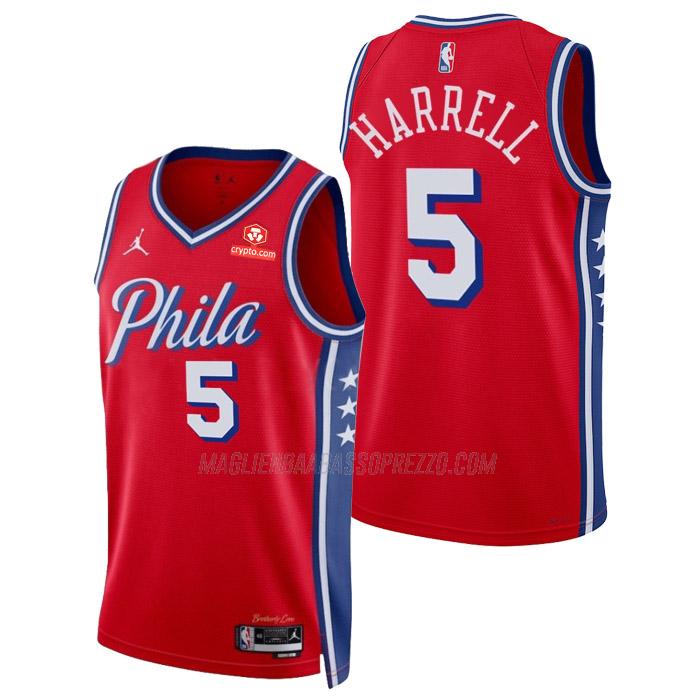 maglia montrezl harrell philadelphia 76ers di 5 uomo statement edition 2023 rosso