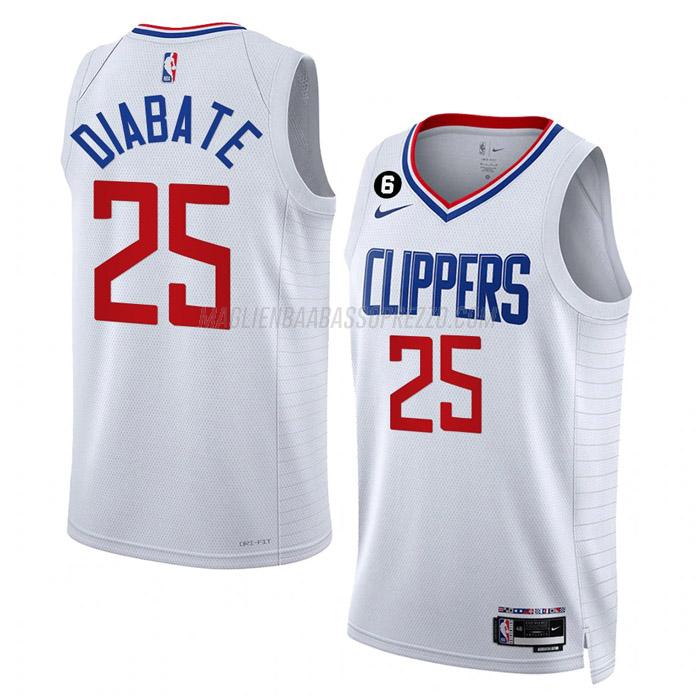 maglia moussa diabate los angeles clippers di 25 uomo association edition 2023 bianco